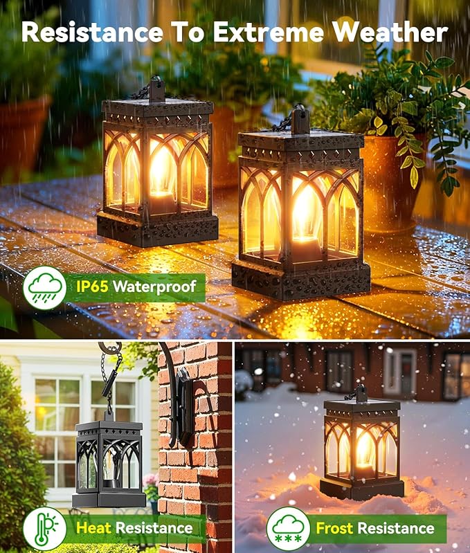 KOOPER 2 Pack Solar Lanterns Outdoor Waterproof, Brighter Hanging Solar Lantern - Image 5