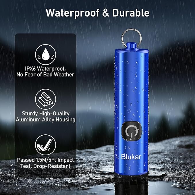 Blukar Rechargeable EDC Flashlight, Mini Keychain Flash Light - Image 7