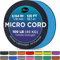 TECEUM Micro Paracord – 1.18 mm X 125 ft – Micro Utility Cord – Thin Braided by TECEUM