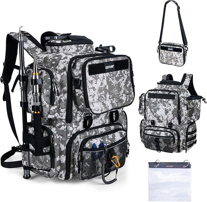 Goture Fishing Backpack, 900D Water-Resistant Tackle Backpack by Goture