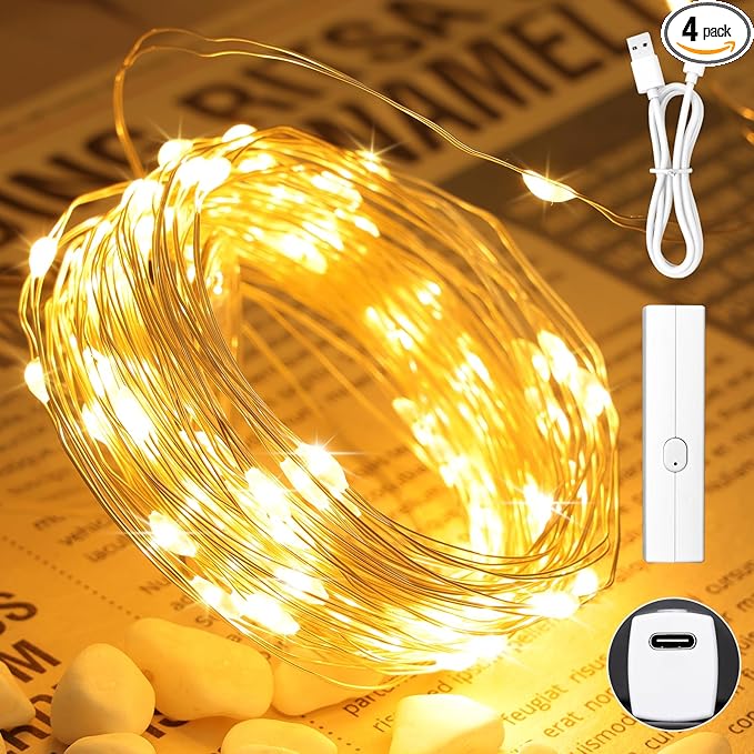 64FT Fairy Lights Battery Operated, LED String Lights by Lakumu