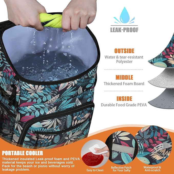 Cooler Backpack Insulated Leakproof Waterproof Backpack Cooler Bag 30/45 Cans - Image 3