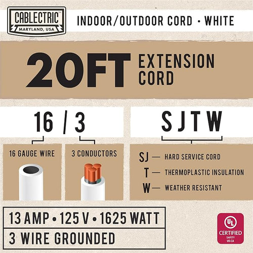 20 Foot Outdoor Extension Cord - Image 2
