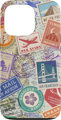 World Map Travel Passport Stamps Postage Stamp Case by Unknown