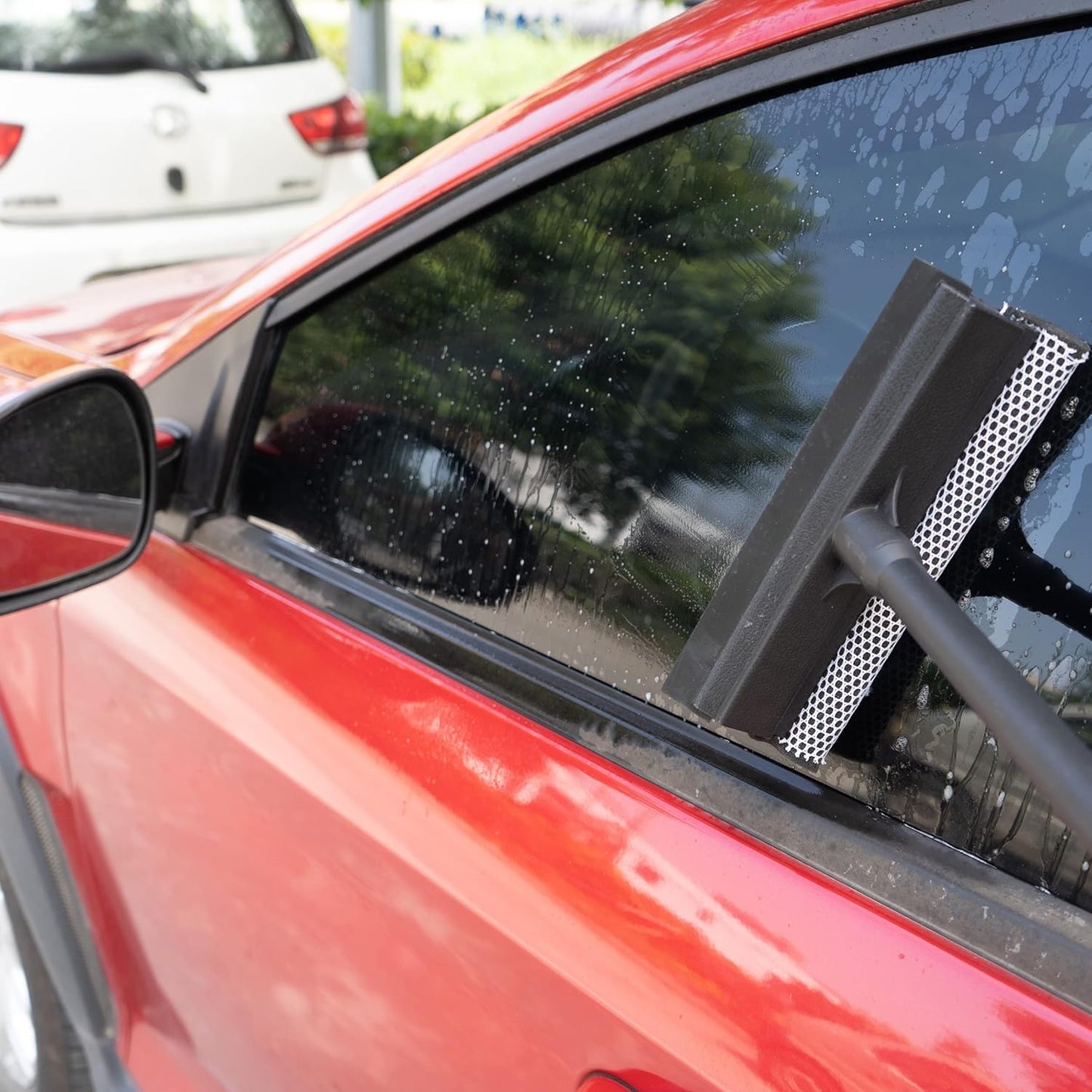 Matthew Cleaning All Purpose Window Squeegee Window Cleaner Tool,Car Squeegee Windshield Cleaning Sponge and Rubber Squeegee,2-in-1 Window Cleaner Sponge(10'') and Soft Rubber with Pole 20’’ (12Pack)