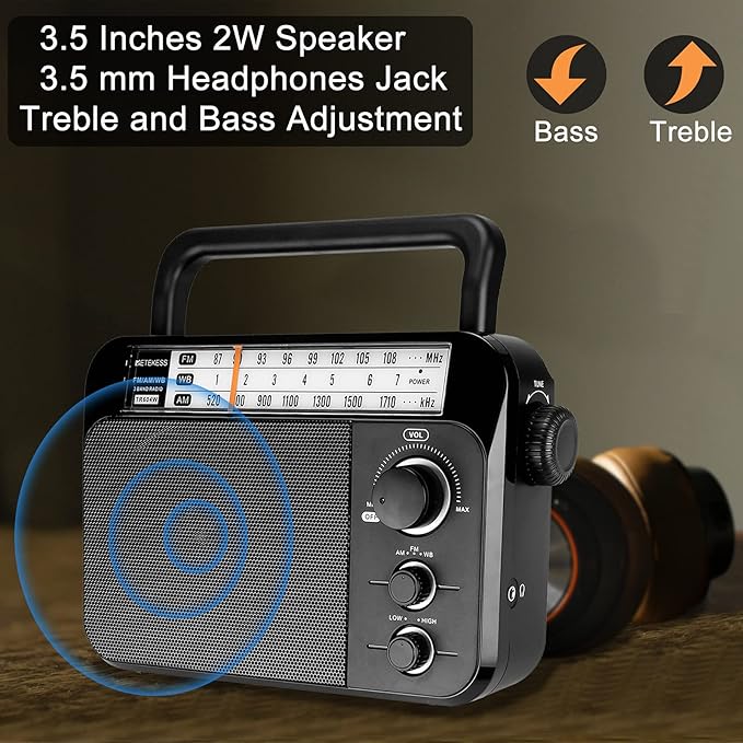 Retekess TR604W AM FM NOAA Radio, Portable Emergency Weather Radios - Image 6