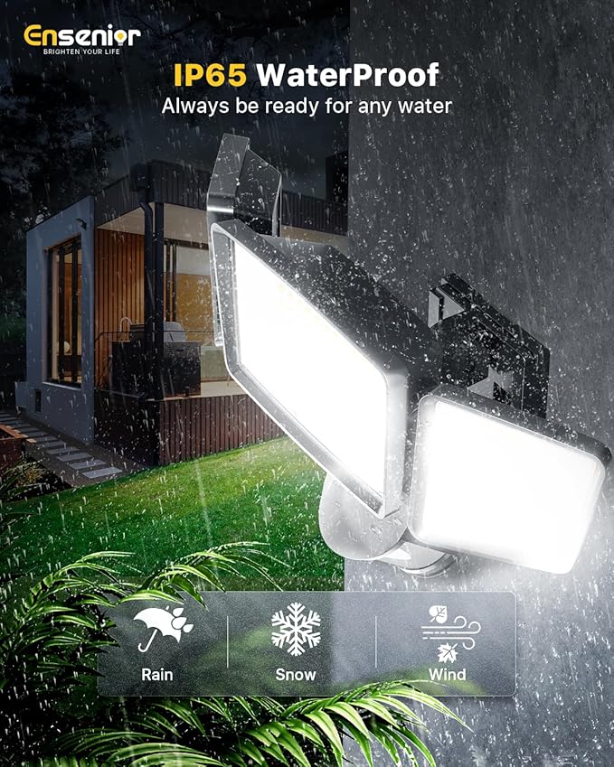 Ensenior 5 Motion Sensor Modes Solar Security Light, 1800LM 270° Wide Angle 3 - Image 6