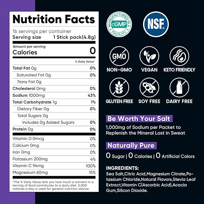 Venture Pal High Sodium Electrolyte Powder Packets | Sugar Free Hydration Drink - Image 8