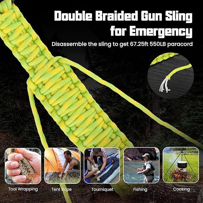 Double Braide 550LB Shotgun Sling 2 Point Paracord Rifle Sling, Non-Slip - Image 3