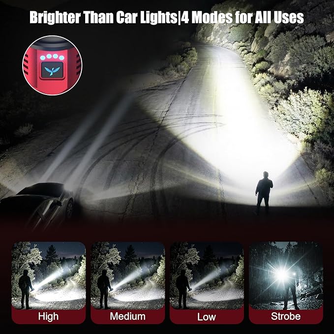 SKYFIRE Bright Flashlight with Ignition Lens&Yellow/Blue Light, 3000lm Super - Image 6
