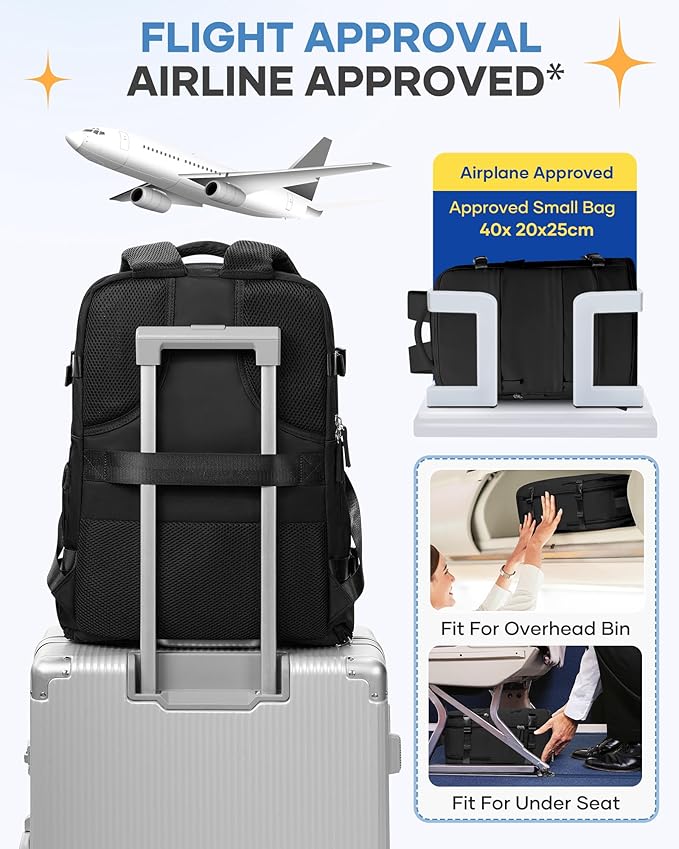 coofay Travel Backpack For Women Men Airline Approved Carry On Backpack Flight - Image 8
