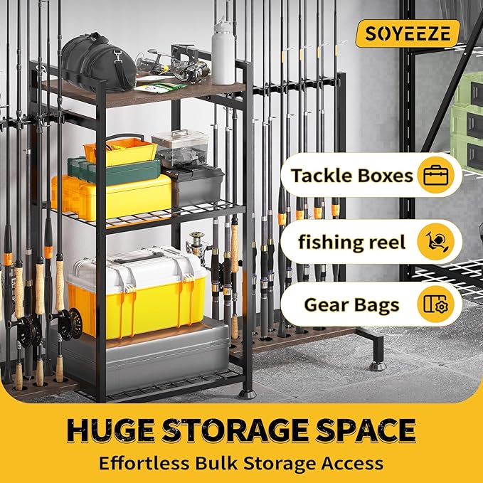 SOYEEZE Fishing Rod Holder for 28 Rods, Ground Stand Fishing Pole Holders for - Image 5