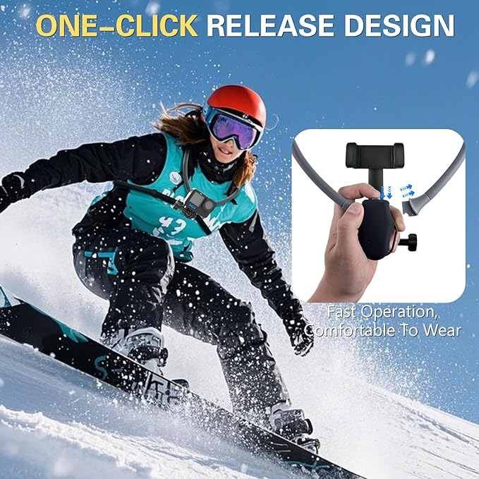 Beviliu Neck Phone Holder for Recording, Hands-Free POV/Vlog Neck Mount - Image 7