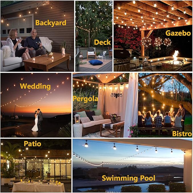 Outdoor String Lights for Outside LED 150 FT Shatterproof Patio Lights - Image 5