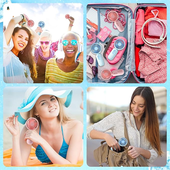 Rossesay 6 Pcs Mini Portable Fan Bulk Cute Handheld Lightweight Small Little - Image 6