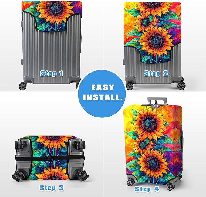 Luggage Cover Protector for 26-28 Inch Suitcases, TSA Approved Elastic Travel - Image 6
