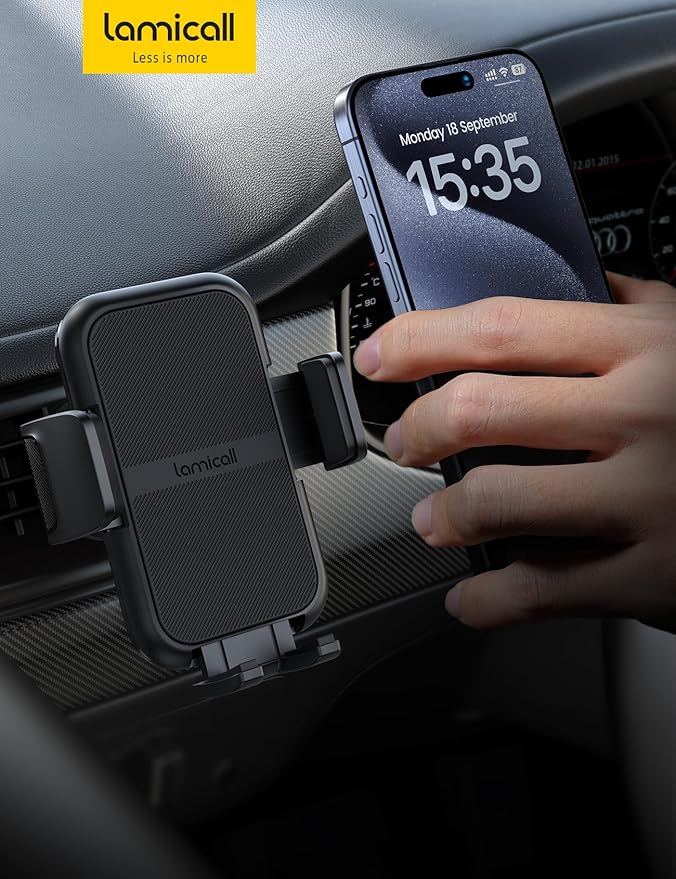 Lamicall 2026 Wider Clamp & Metal Hook Car Phone Holder Vent Phone Holders - Image 7