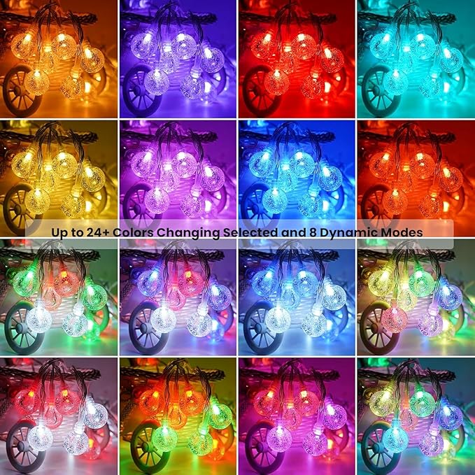 OMIKA Globe Outdoor String Lights Plug in, Connectable 66ft 120LED Crystal Ball - Image 9