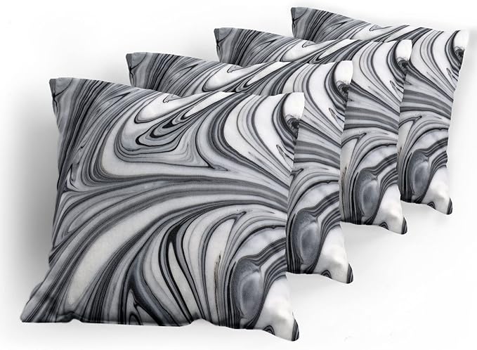 Ambesonne Abstract Throw Pillow Cushion Case Pack of 4, Mix of White and Black - Image 5