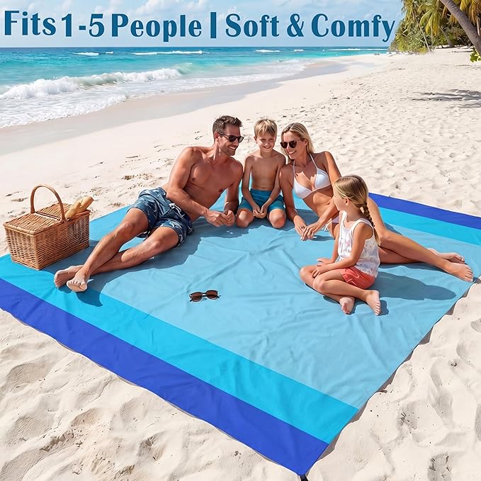 Famstar Beach Blanket Oversized Extra Large 78" X 81", Waterproof Sandproof - Image 5