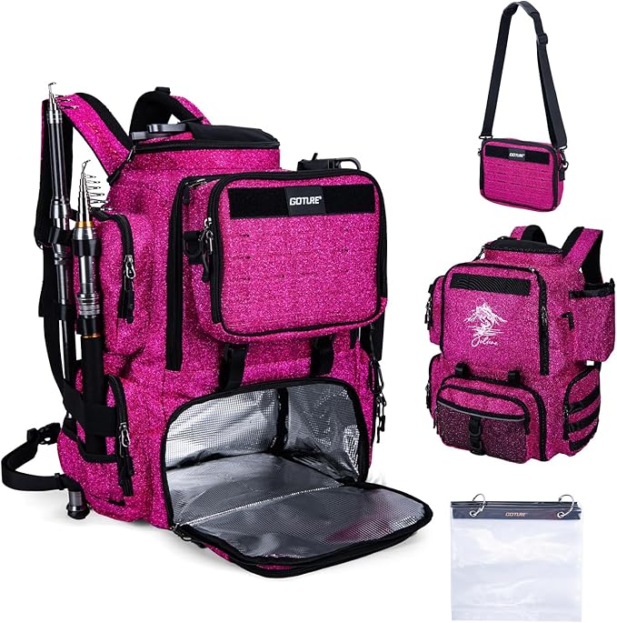 Goture Fishing Backpack, 58L 900D Water-Resistant Insulated Tackle Backpack by Goture