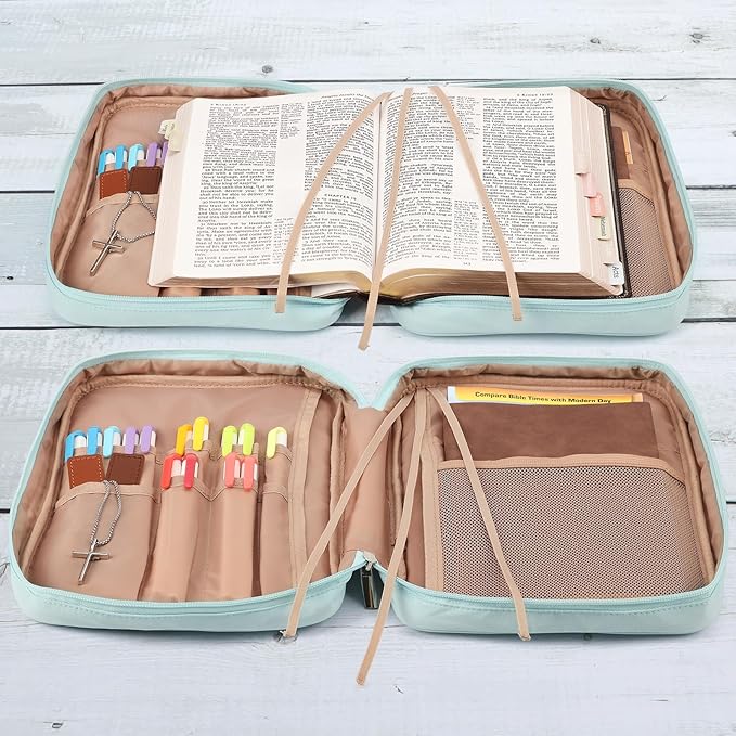 FINDCOZY Bible Cover for Women, Durable Carrying Book Case Church Bag for - Image 3