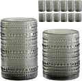 ZMOWIPDL Vintage Glassware Drinking Glasses Set of 12, Embossed Water Tumbler by ZMOWIPDL