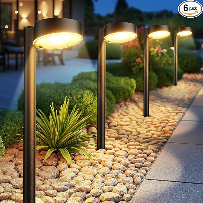 Ahaorigin 6 Pack Solar Pathway Lights Outdoor, 12 Brighter LED Solar Lights by AHAORIGIN