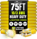 75ft Outdoor/Indoor Extension Cord 10/3 Gauge Ultra Heavy Duty 3 Prong SJTW by LifeSupplyUSA