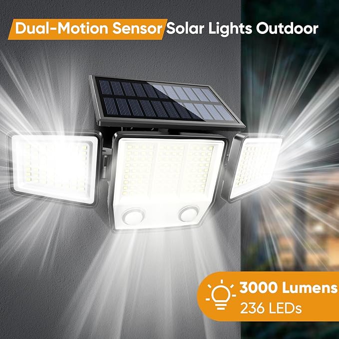 MDCMDCM Solar Motion Sensor Outdoor Lights Waterproof - Image 2