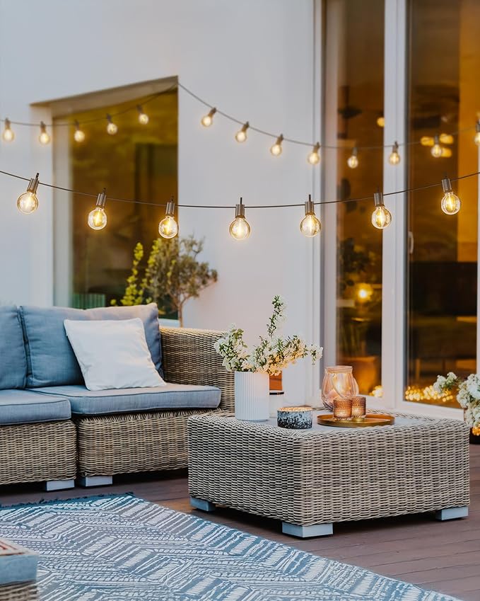 Brightown Outdoor String Lights 29 Feet G40 LED Patio Lights, 13 Plastic Edison - Image 9
