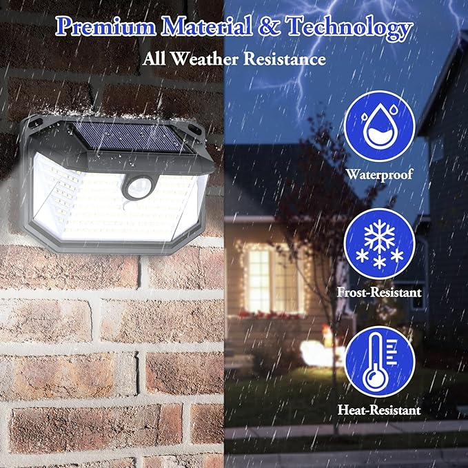 Solar Outdoor Lights, Waterproof Solar Powered Security Light - Image 6