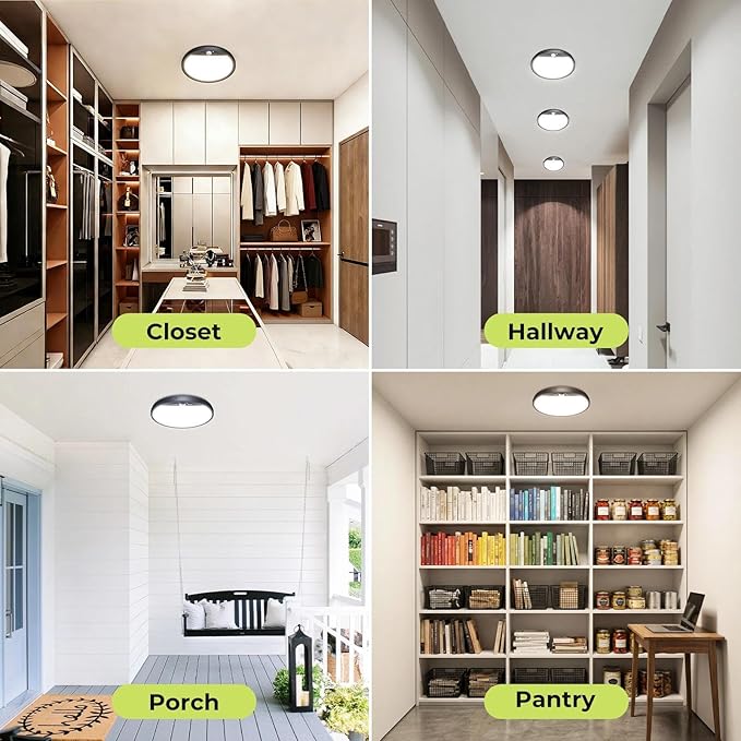 hepside 4 Pack Motion Sensor Ceiling Light Wired, 3000K/4000K/6500K LED Flush - Image 6