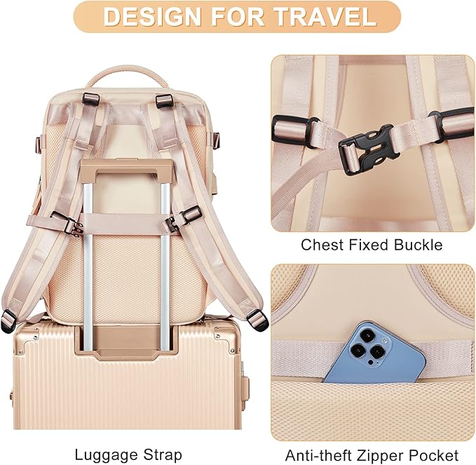 coofay Large Carry On Backpack Flight Approved Personal Item Travel Backpack - Image 7