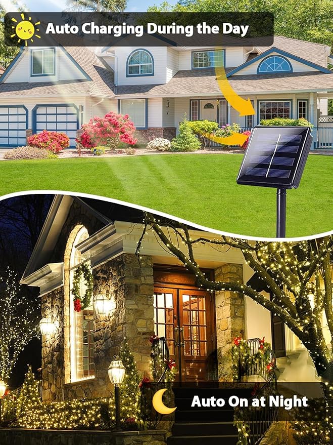 4 Pack 400 LED Solar String Lights - Image 2