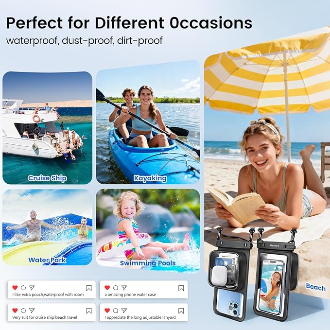 Niveaya [Floatable Floating Waterproof Phone Pouch 2 Pack-Up to 8.5", Large - Image 8