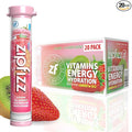 Zipfizz Daily Energy Drink Powder, Strawberry Kiwi, 20 Pack | 3-in-1 Sustained by Zipfizz