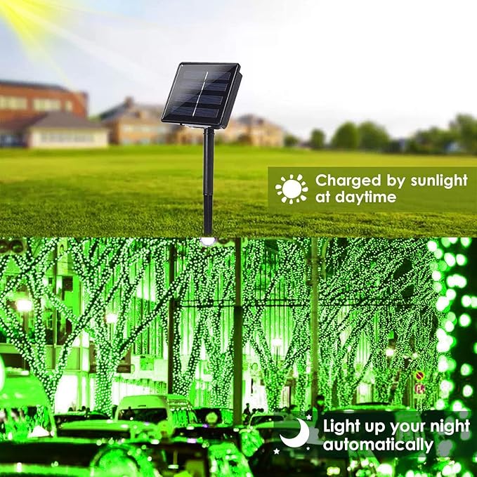 Solar String Lights Outdoor, 2 Pack 80FT 200 LED Solar Halloween Twinkle Lights - Image 2