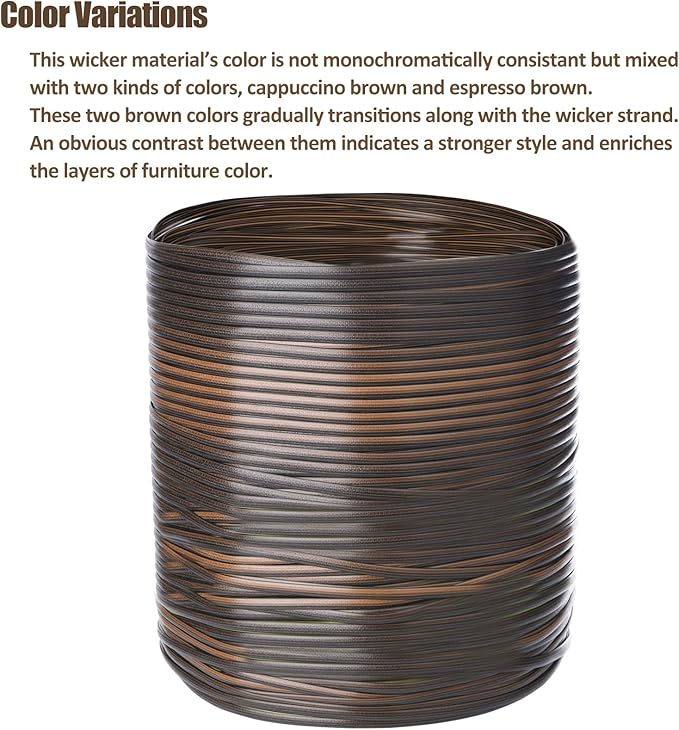 240 Ft Wicker Repair Kit, Plastic Wicker Repair Supplies, Gradient Dark Brown - Image 5