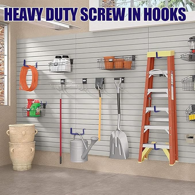 Garage Hooks Heavy Duty, Wall Mounted Steel Tool Hangers - Image 5