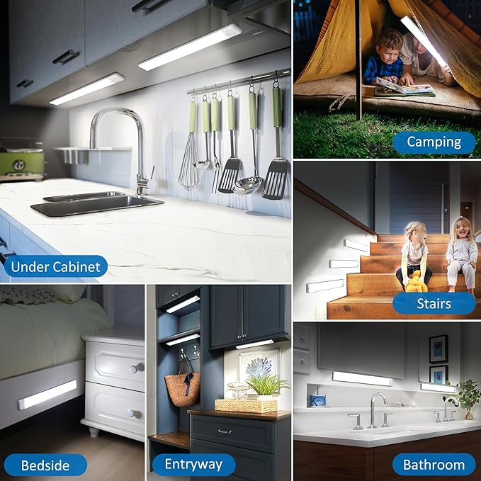 15.9 inch Motion Sensor Under Cabinet Lights, Magnetic Rechargeable Under - Image 6
