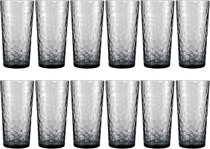 24-ounce Plastic Tumblers, Acrylic Drinking Glasses High-Balls, Reusable by ZAINCA