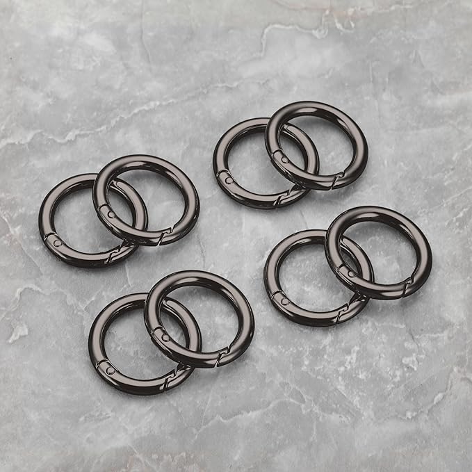 Gkeygo Key Ring Clip, 4/5 Inch Keychain Rings, 8 Pack Round Carabiner Clip - Image 7