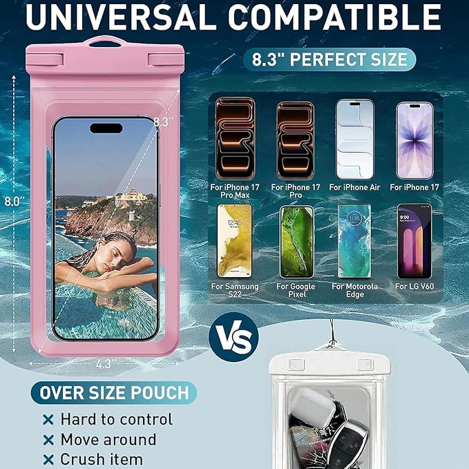 Waterproof Phone Pouch, with Inside Card Bag, Large Waterproof Case - Image 2