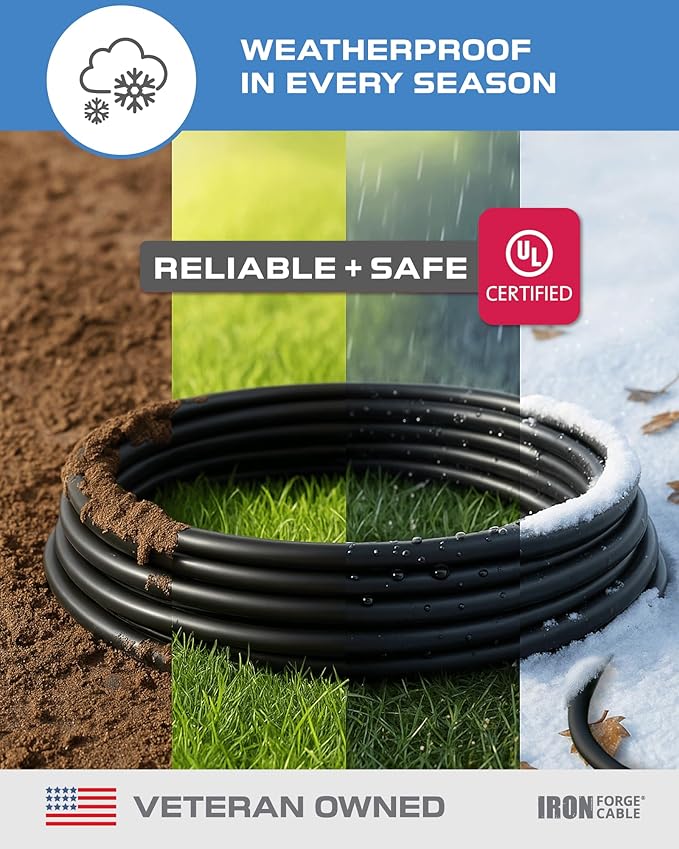 Iron Forge Cable 150 Ft Black Extension Cord, 150 Foot Extension Cord, 3 Prong - Image 2
