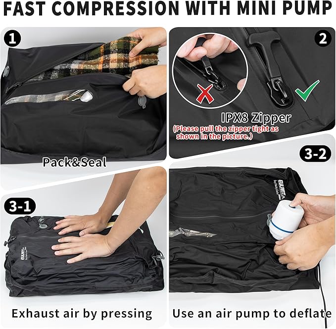 Reusable Vacuum Bags for Travel, Professional Waterproof IPX8 Zipper Vacuum - Image 7