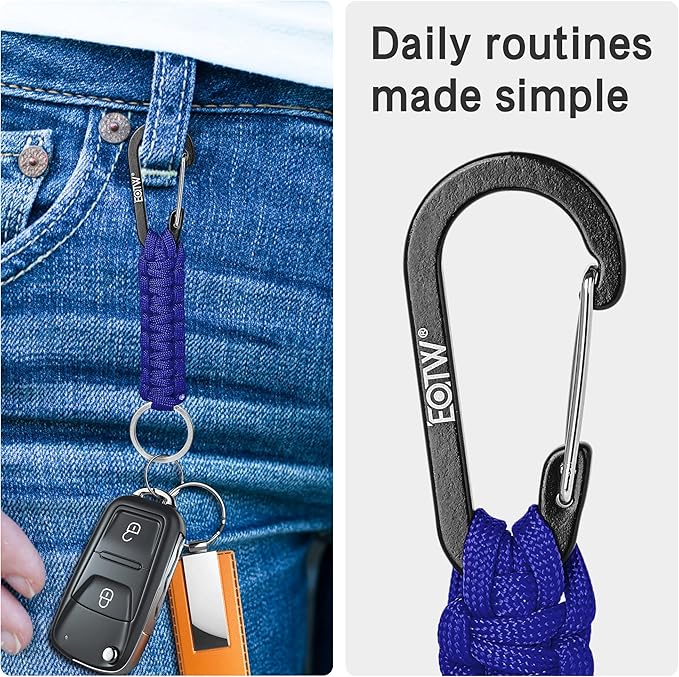 EOTW Paracord Keychain for Men Women Paracord Carabiner Backpack Keychain - Image 3