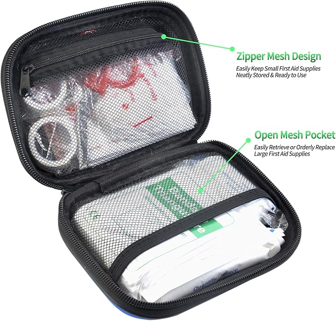 I GO 85 Pieces Hard Shell Mini Compact First Aid Kit, Small Personal Emergency - Image 3