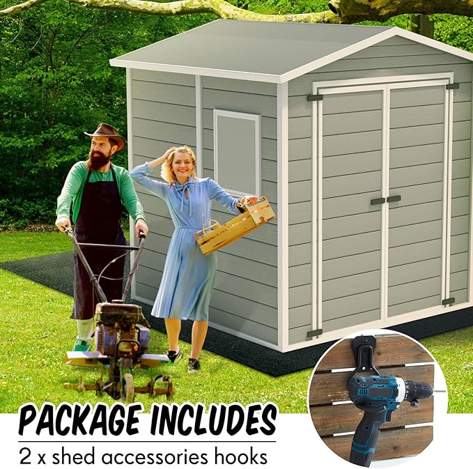 MorningRo 2 Pack Shed Accessories Multi Purpose Shed Hooks Metal Power Tool - Image 3