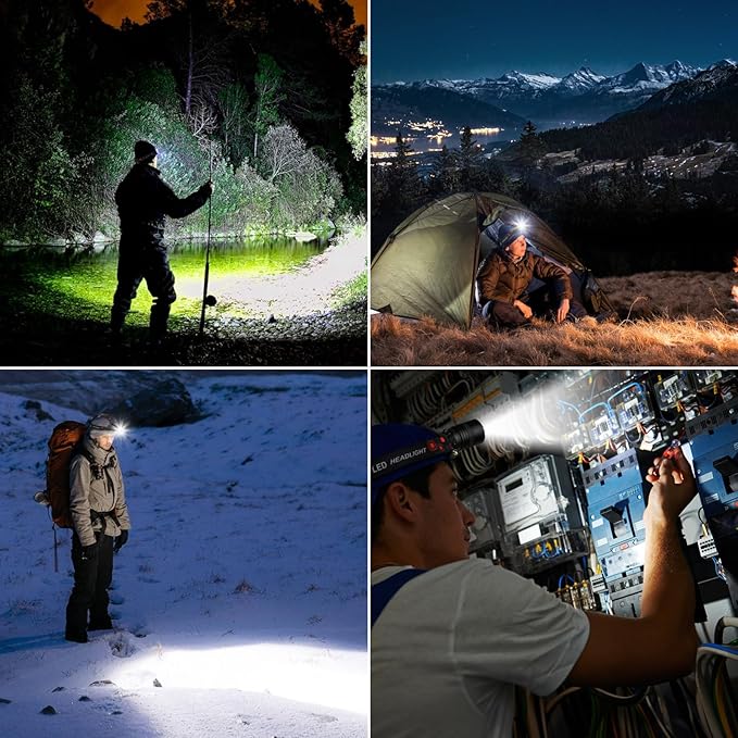 SKNSL Rechargeable Headlamp, 99000 Lumens Super Bright LED Head Lamp - Image 9